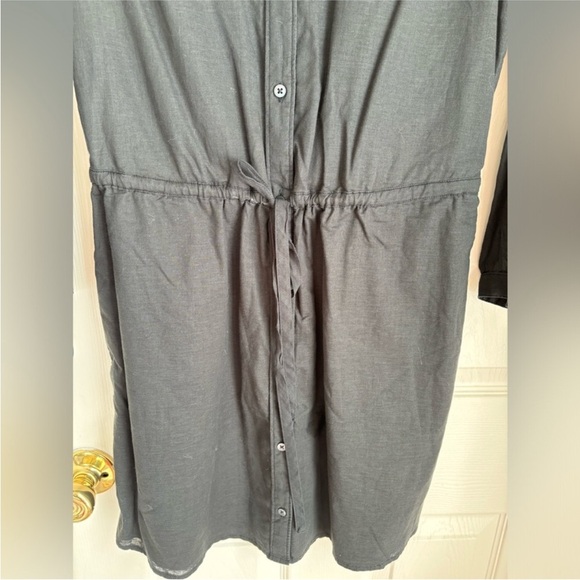 NWT New Abercrombie & Fitch Linen Blend Button Up Long Sleeve Cinch Waist Dress - Picture 4 of 16
